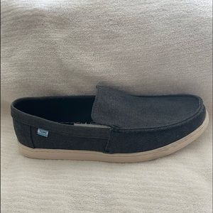 Mens Toms Gray Canvas Slip-on Shoes